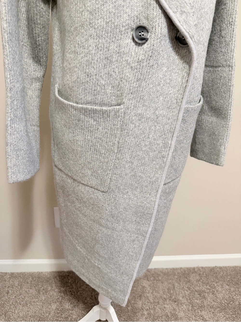 One Grey Day Revolve Relaxed fit Knit Gray Long Cardigan Jacket size medium NWT - Picture 8 of 11